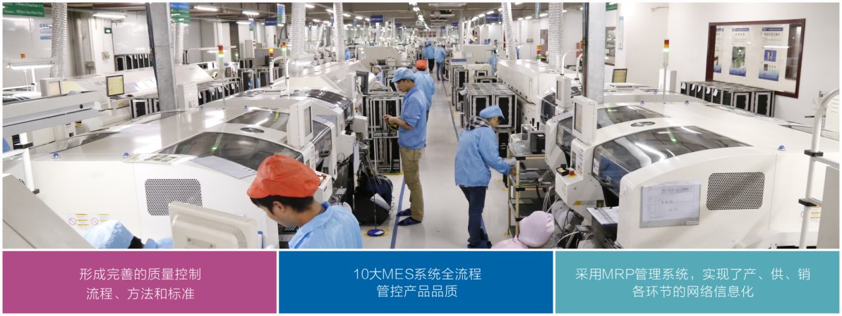 SMT 表面贴装生产线车间实拍，工人在产线作业